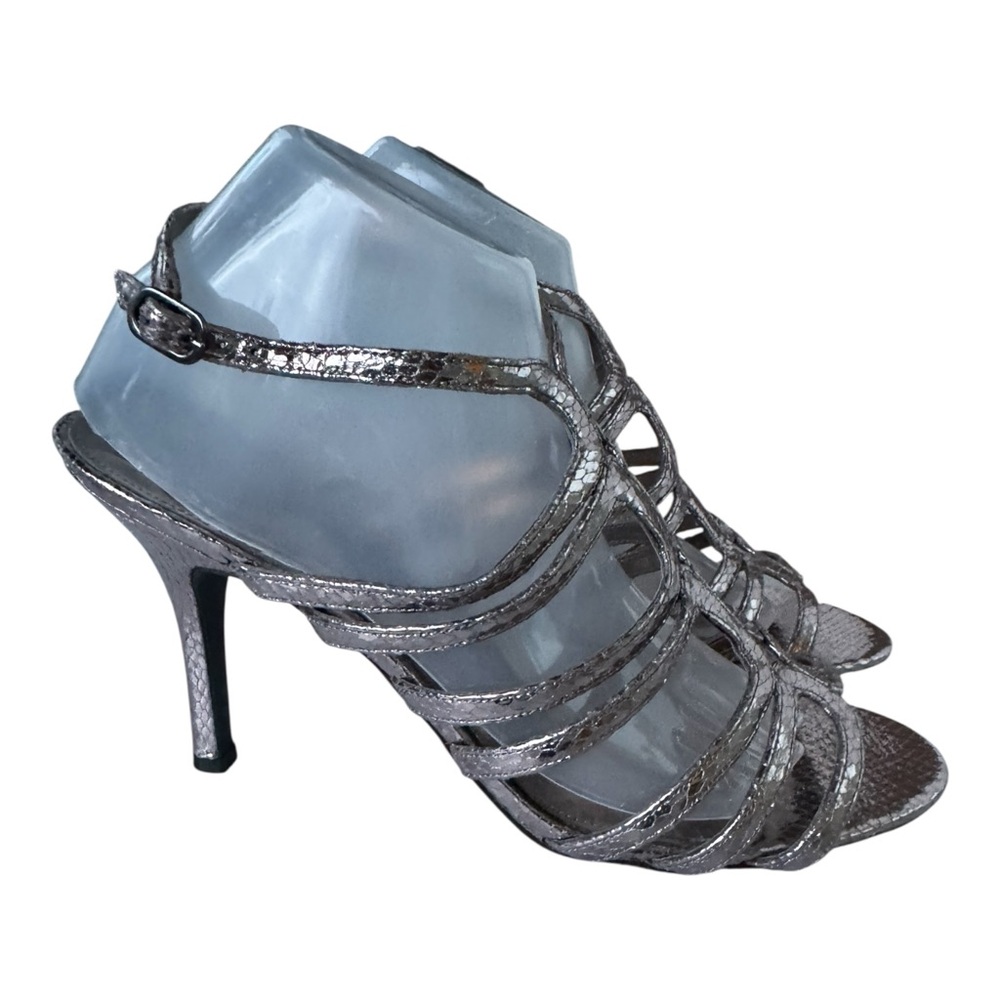 Nina‎ Sandals Silver Snakeskin 10
